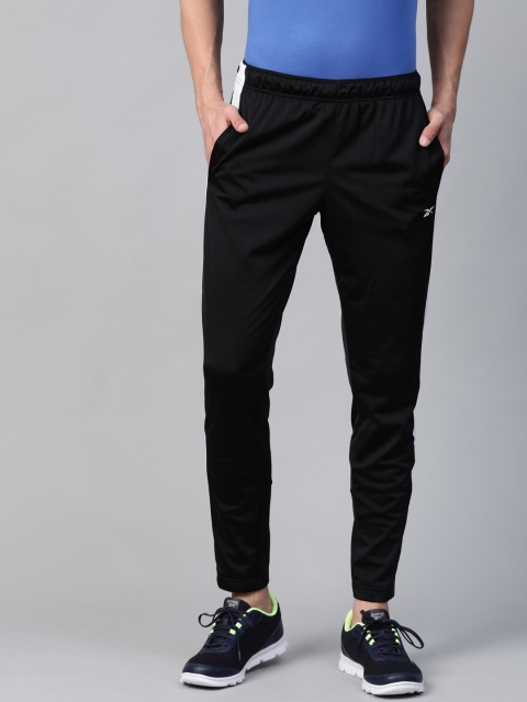 

Reebok Men Black Solid Training Essentials Linear Logo Track Pants
