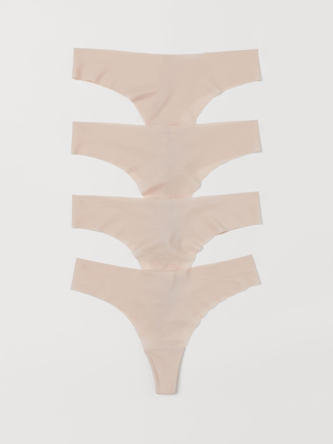 

H&M Women 4-pack Brazilian Briefs, Beige