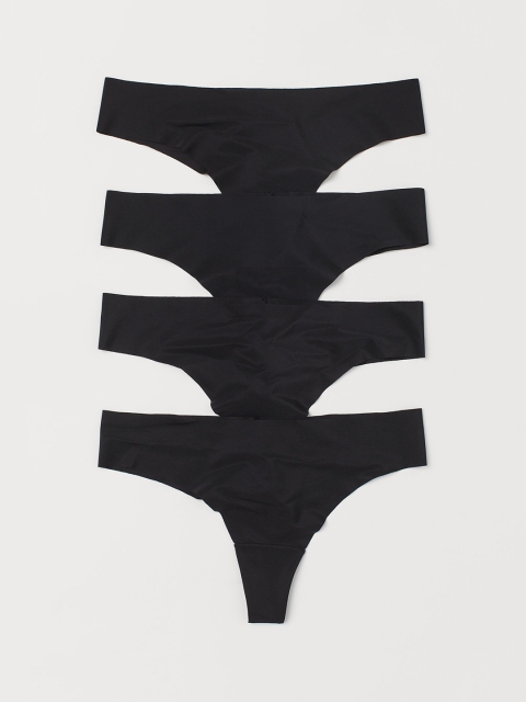 

H&M Women Black 4-Pack Brazilian Briefs 0868751002