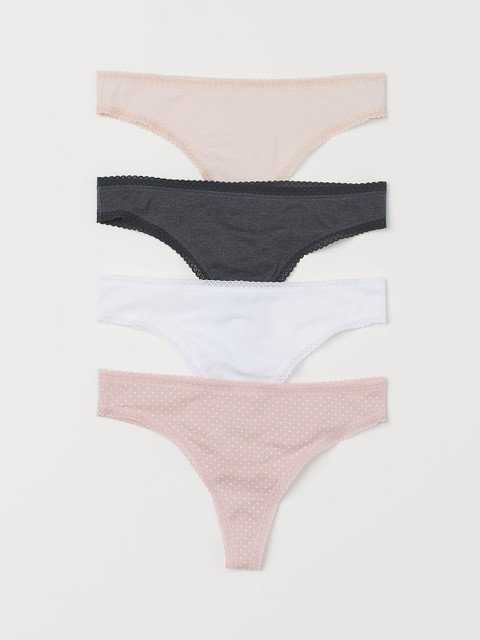 

H&M Women 4-Pack Brazilian Briefs 0614854016, White