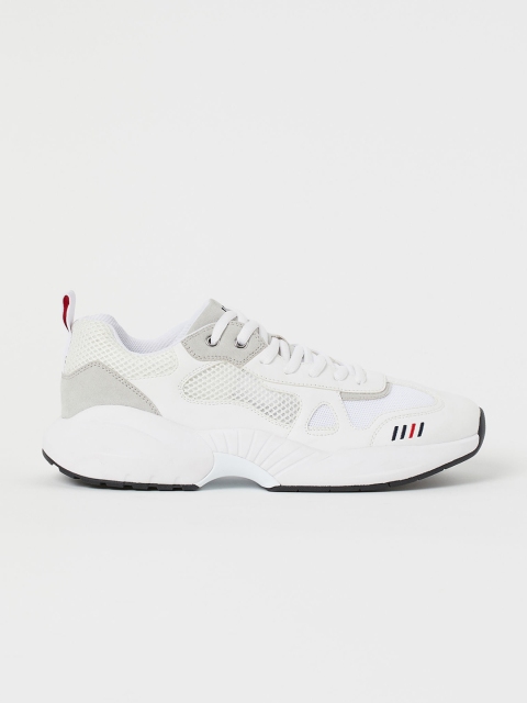 

H&M Men White Woven Design Trainers