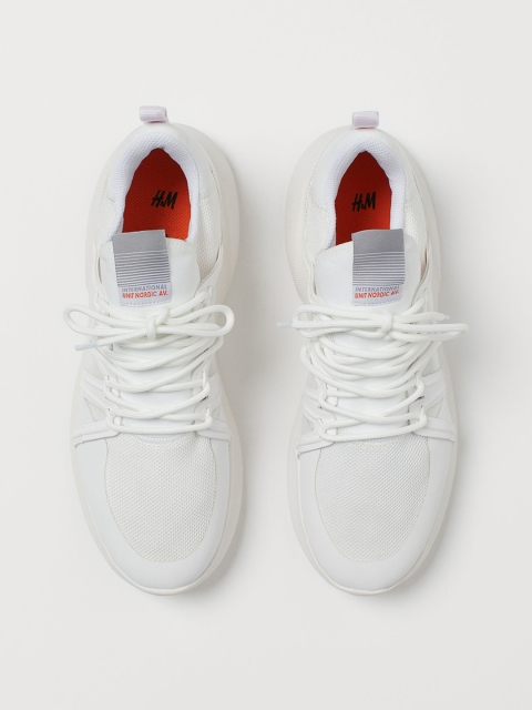 

H&M Men White Mesh Trainers
