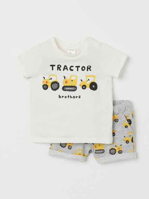 

H&M Boys White& Grey 2-piece cotton set