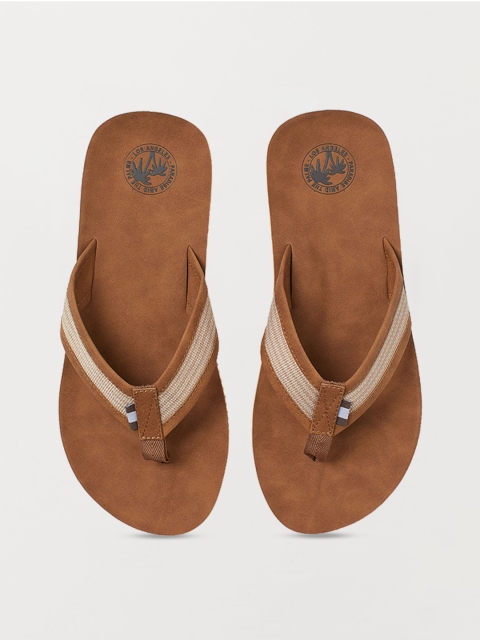 

H&M Men Beige & Brown Striped Flip-Flops