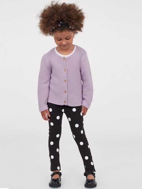 

H&M Girls Black Printed Treggings
