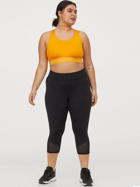 

H&M Women Black H&M+ Cropped Running Tights
