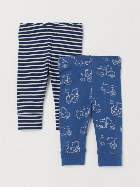 

H&M Boys 2-Pack Jersey Trousers, Blue