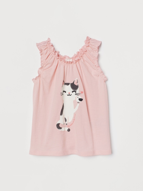 

H&M Girls Pink Printed sleeveless top