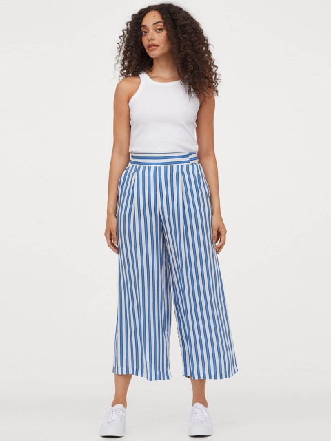 

H&M Women Blue Wide trousers