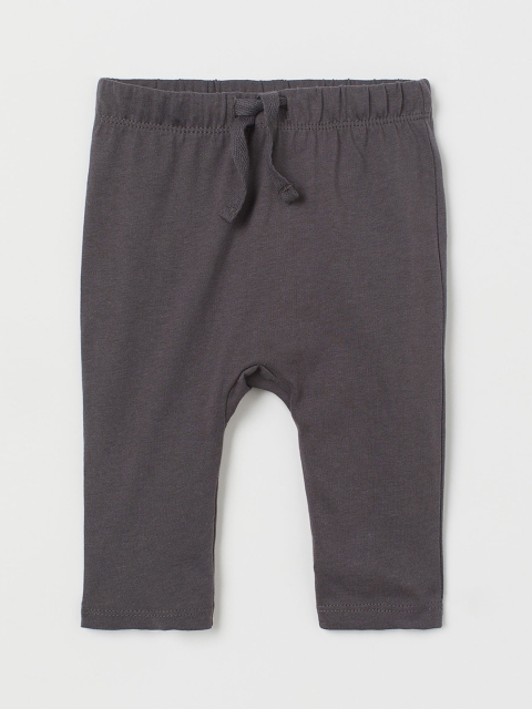 

H&M Infants Grey Solid Cotton Jersey Sustainable Trousers