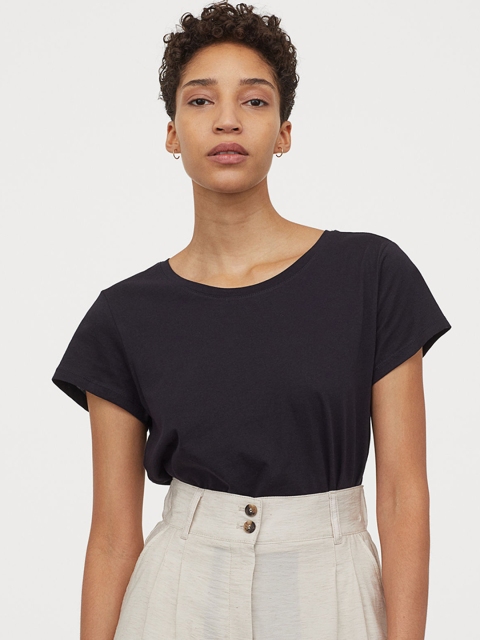 

H&M Women Blue Solid T-shirt