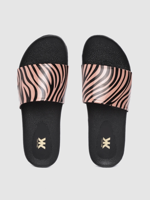 

Kook N Keech Women Beige & Black Tiger Print Sliders