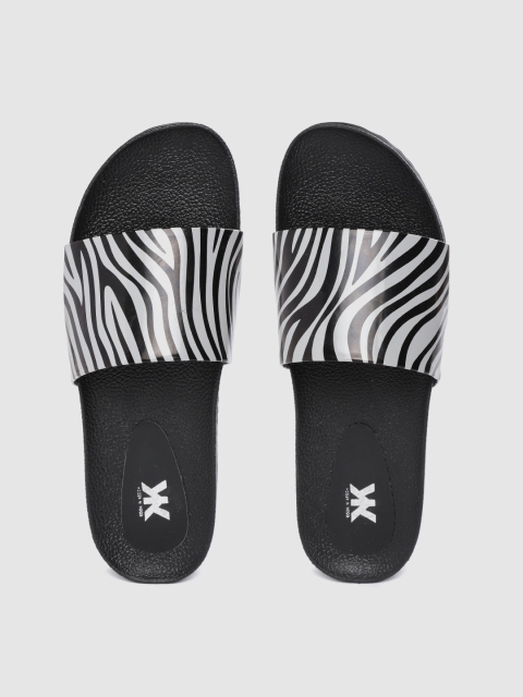 

Kook N Keech Women Grey & Black Zebra Print Sliders