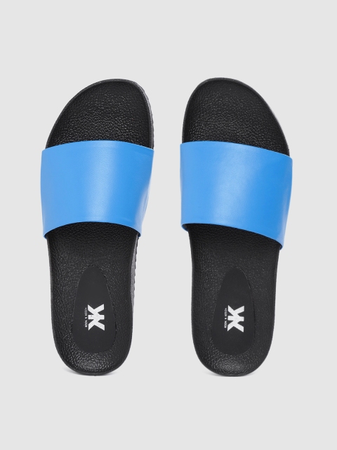

Kook N Keech Women Blue & Black Solid Sliders