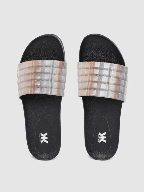 

Kook N Keech Women Grey & Brown Printed Sliders