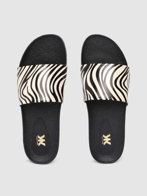 

Kook N Keech Women Off-White & Black Animal Print Sliders