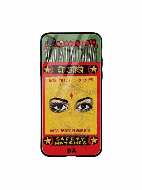 

DailyObjects Red & Yellow Do Aakhein Matchbox iPhone 7 Glass Mobile Case