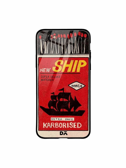 

DailyObjects Black & Red New Ship Matchbox iPhone 7 Glass Case