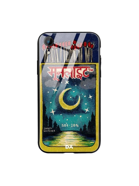 

DailyObjects Green & Navy Blue Moonlight Matchbox iPhone XR Glass Mobile Case