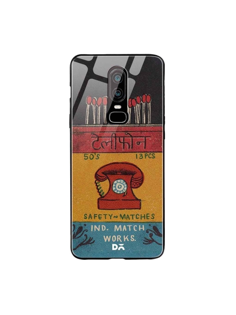 

DailyObjects Red & Yellow Telephone Matchbox OnePlus 6 Glass Mobile Case