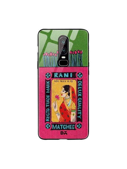 

DailyObjects Green & Pink Rani Matchbox OnePlus 6 Glass Case