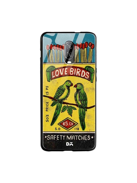 

DailyObjects Blue & Yellow Love Birds Matchbox OnePlus 6T Glass Case