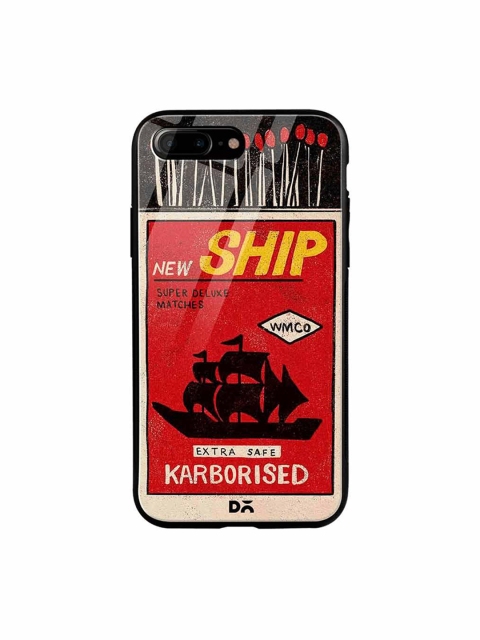 

DailyObjects Red & Black New Ship Matchbox iPhone 7 Plus Glass Case