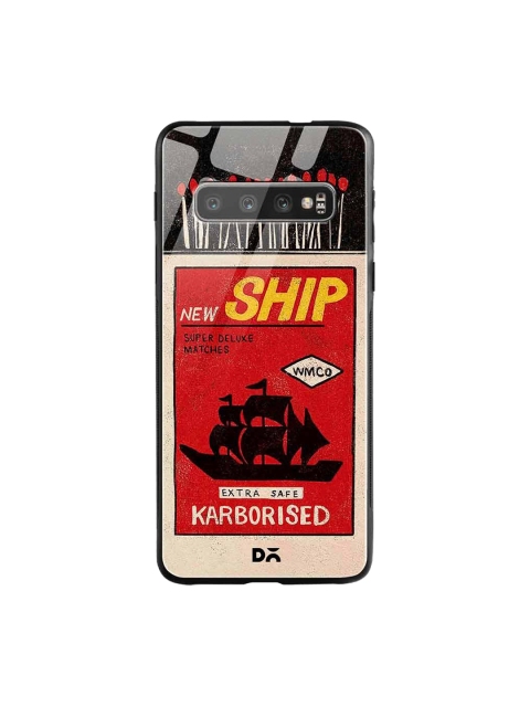 

DailyObjects Black & Red New Ship Matchbox Samsung Galaxy S10 Glass Case