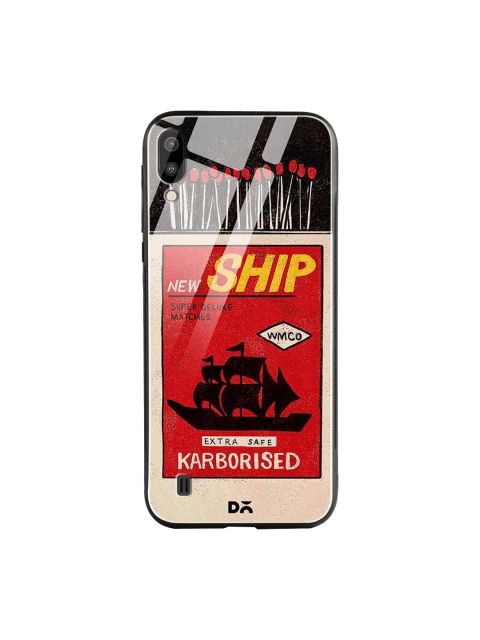 

DailyObjects Black & Red New Ship Matchbox Samsung Galaxy M10 Glass Case