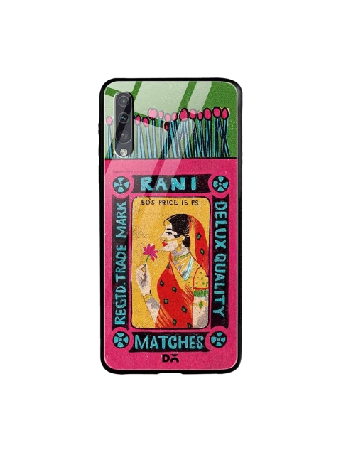 

DailyObjects Green & Pink Rani Matchbox Samsung Galaxy A70 Glass Case