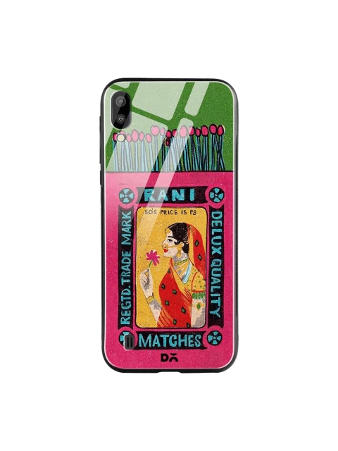 

DailyObjects Pink & Yellow Rani Matchbox Samsung Galaxy M10 Glass Mobile Case