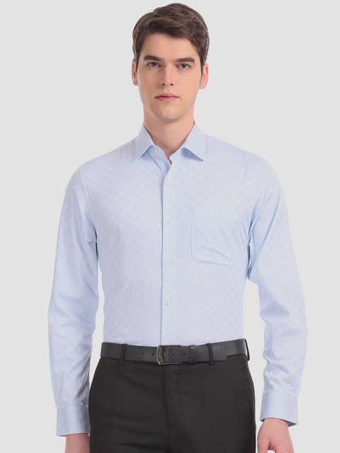 

AD By Arvind Men Blue Regular Fit Printed Formal Shirt