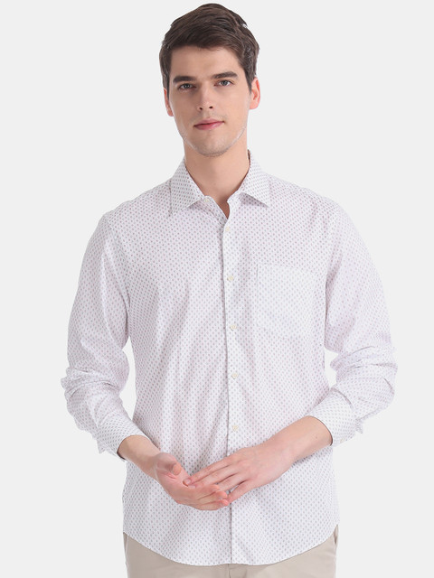 

AD By Arvind Men White & Black Slim Fit Printed Casual Shirt