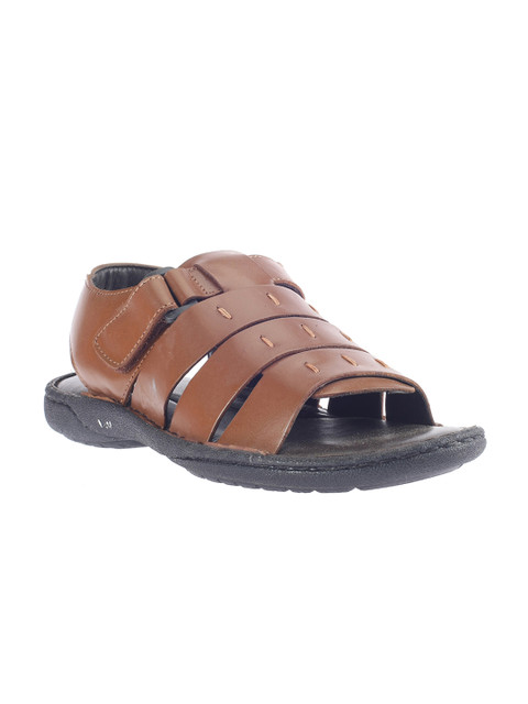 

Khadims Men Brown Leather Comfort Sandals