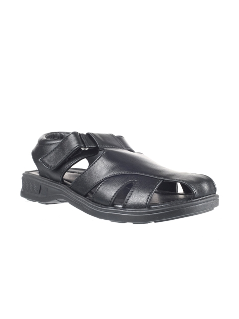 

Khadims Men Black Solid Fisherman Sandals
