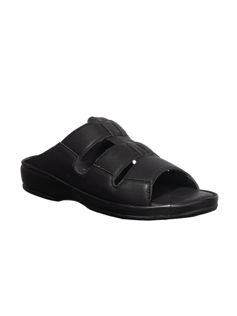 

Khadims Men Black Solid Comfort Sandals