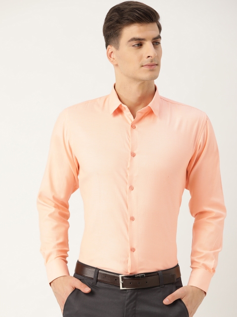 

SOJANYA Men Peach-Coloured Classic Regular Fit Self Design Formal Shirt