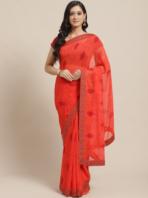 

Vipul Coral Red Printed Saree