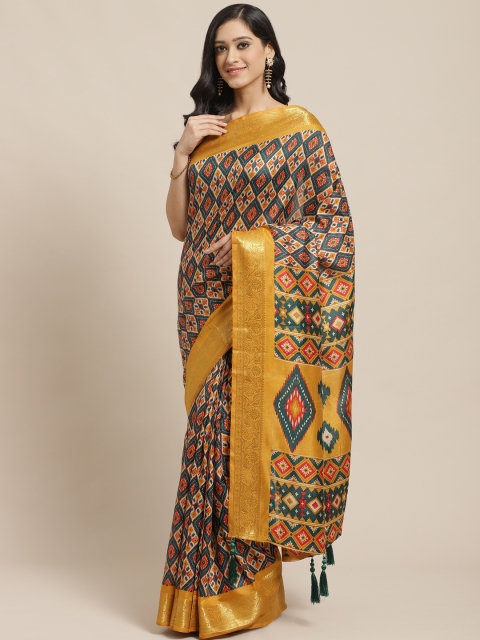 

Vipul Green & Orange Printed Patola Saree