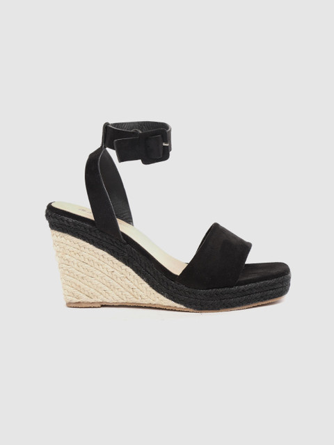 

Mast & Harbour Women Black Solid Mid-Top Wedges