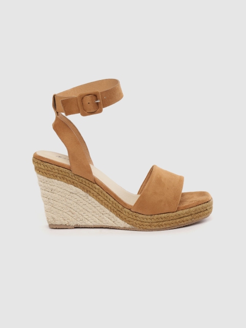 

Mast & Harbour Women Brown Solid Mid-Top Wedges