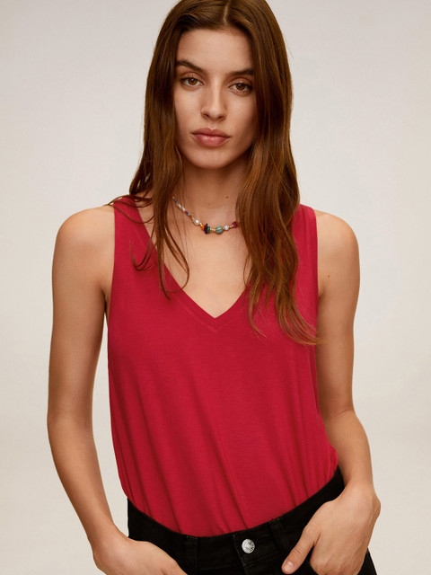 

MANGO Women Red Solid Top