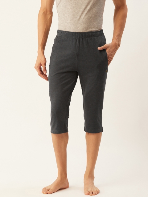 

Sweet Dreams Men Charcoal Grey Solid Regular Fit Three Fourth Lounge Shorts