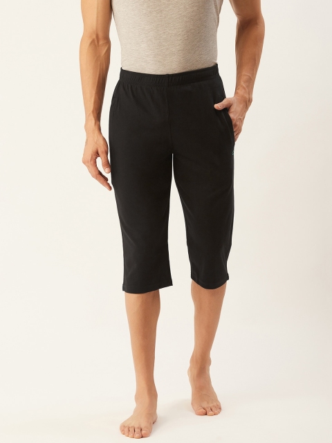 

Sweet Dreams Men Black Solid Regular Fit 3/4th Lounge Shorts