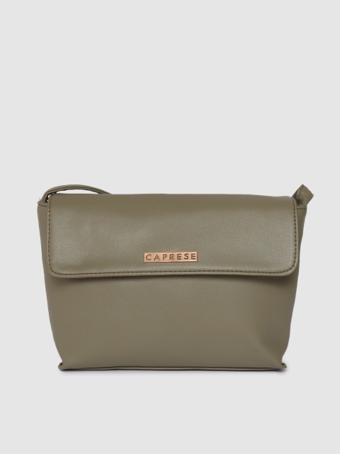 

Caprese Olive Green Solid Loui V2 Sling Bag