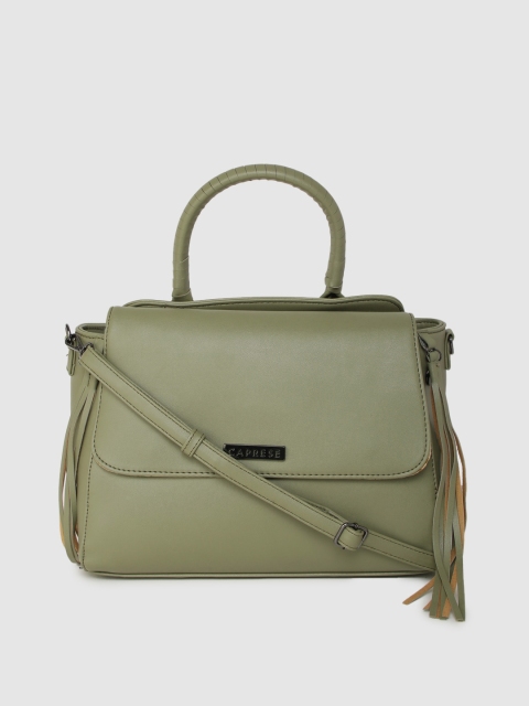 

Caprese Women Olive Green Solid Satchel