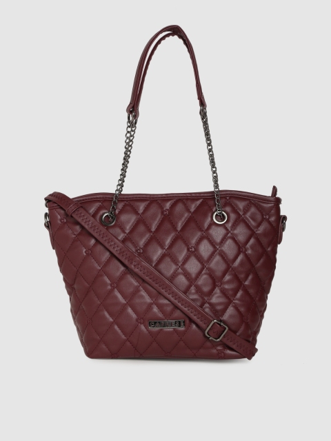 

Caprese Maroon Solid Quilted Cicely Shoulder Bag