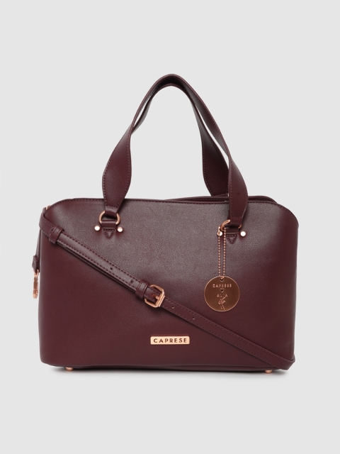 

Caprese Maroon Solid Handheld Bag