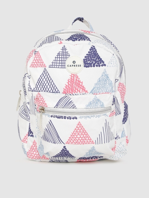

Caprese Women White & Blue Geometric Backpack