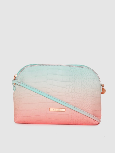 

Caprese Turquoise Blue & Peach-Coloured Colourblocked NIGELLA Sling Bag